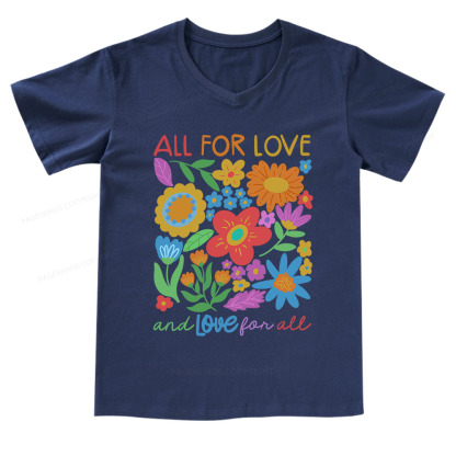 Pagewings All For Love  V-neck T-shirt