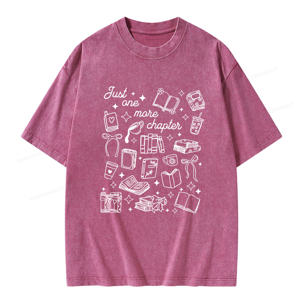 Pagewings Just One More Chapter Unisex Washed T-shirt