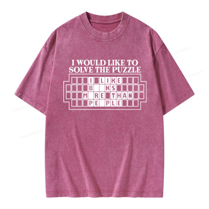 Pagewings I Would Like To Solve The Puzzle Unisex Washed T-shirt