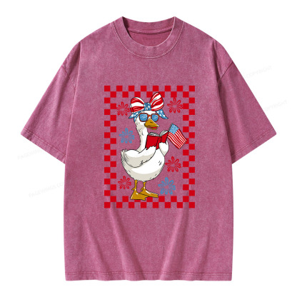 Pagewings 4th July Goose Unisex Washed T-shirt