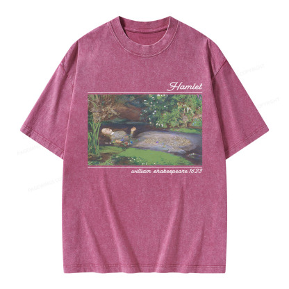 Pagewings Hamlet Ophelia Shakespeare Unisex Washed T-shirt
