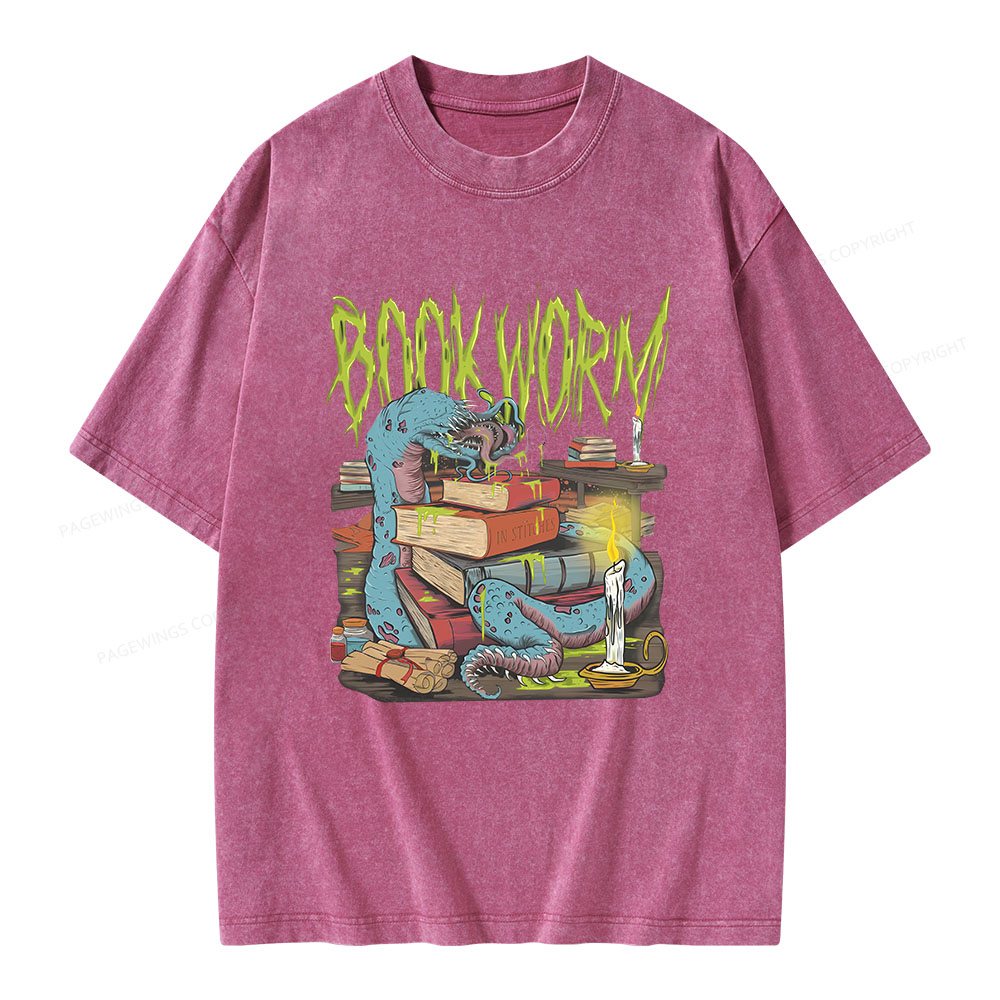 Pagewings Bookish Book Worm Unisex Washed T-shirt