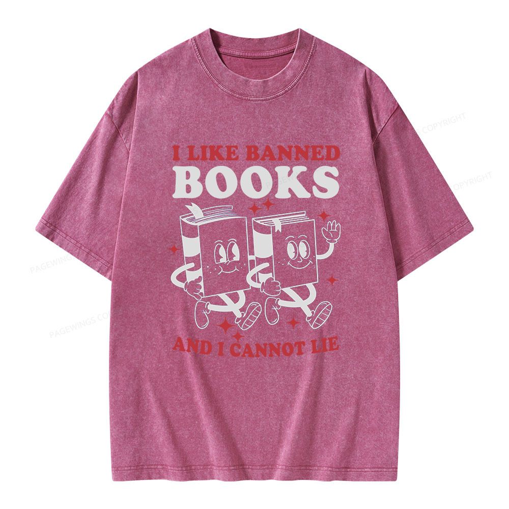 Pagewings I Like Banned Books And I Cannot Lie Unisex Washed T-shirt