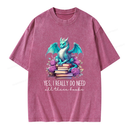 Pagewings Yes I Really Do Need All These Books Unisex Washed T-shirt