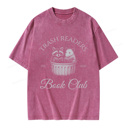 Pagewings Trash Readers Book Club Unisex Washed T-shirt