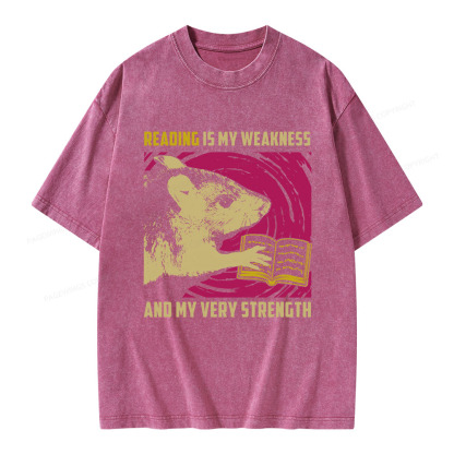 Pagewings Reading Is My Weakness And My Very Strength Unisex Washed T-shirt