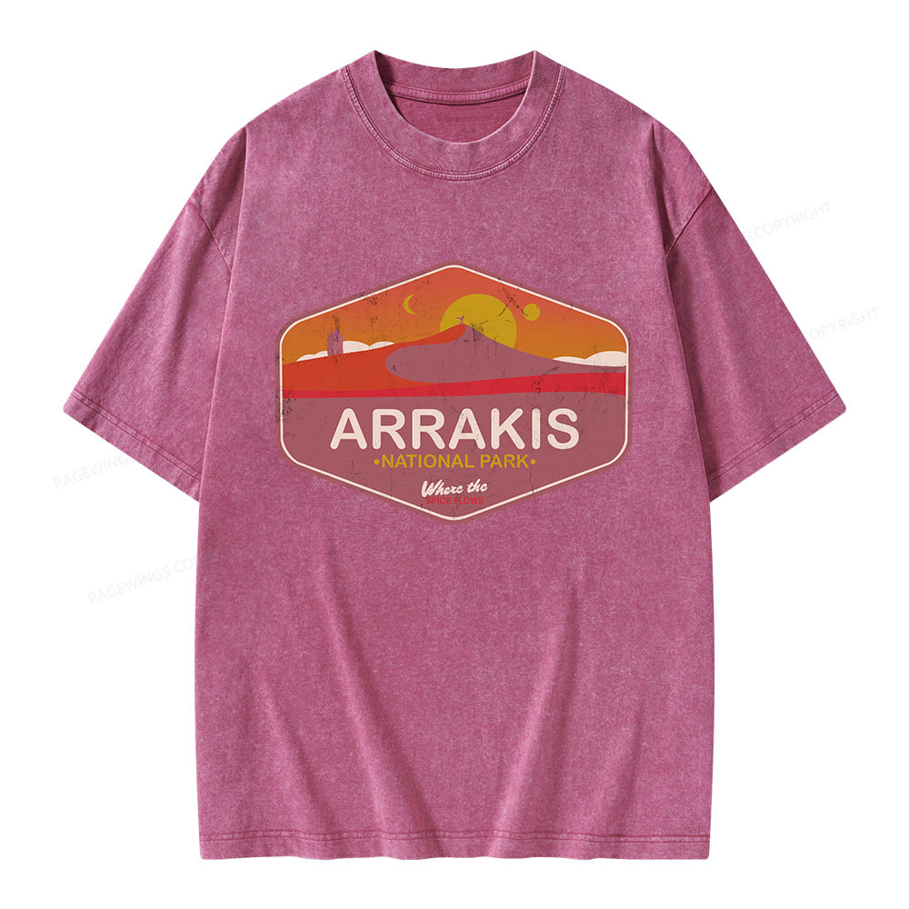 Pagewings Arrakis National Park Unisex Washed T-shirt