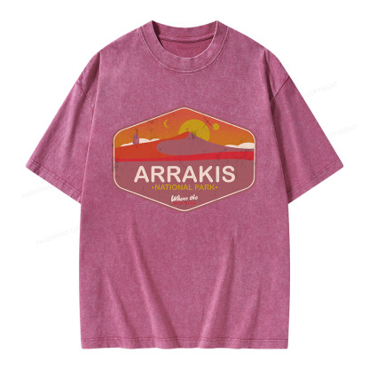Pagewings Arrakis National Park Unisex Washed T-shirt