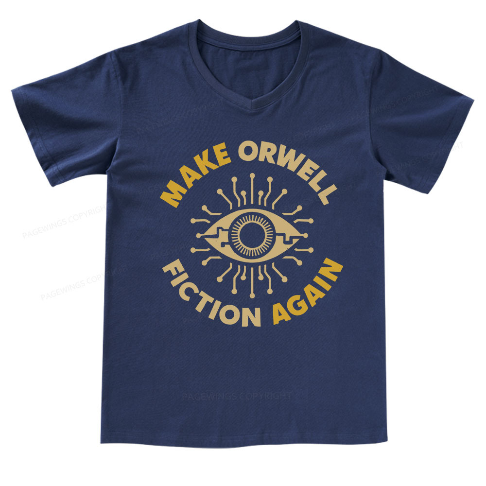 Pagewings Make Orwell Fiction Again V-neck T-shirt