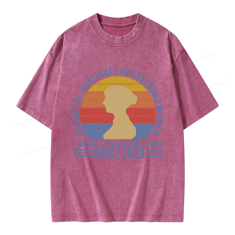 Pagewings Book Society of Obstinate Headstrong Women Unisex Washed T-shirt