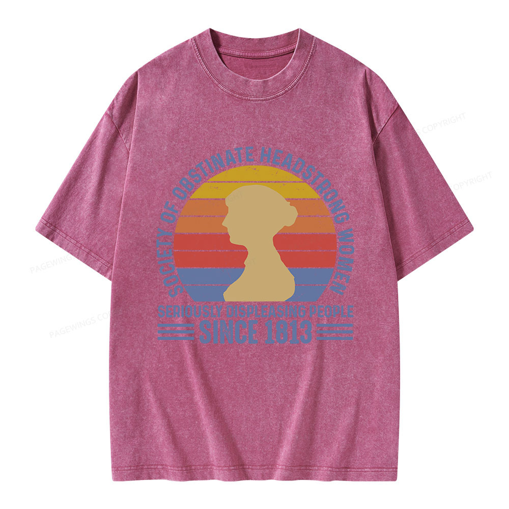 Pagewings Book Society of Obstinate Headstrong Women Unisex Washed T-shirt