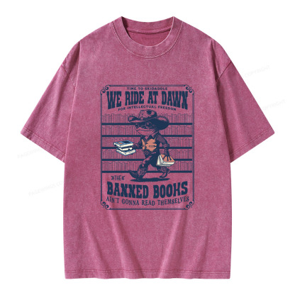 Pagewings The Banned Books Ain't Gonna Read Themselves Unisex Washed T-shirt
