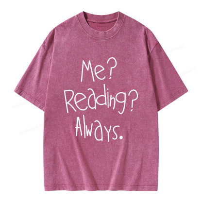 Pagewings Me Reading Always Unisex Washed T-shirt