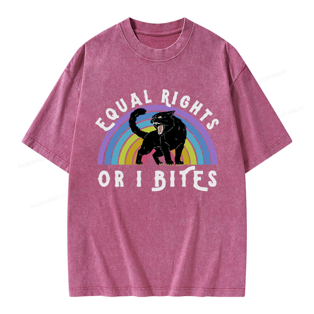 Pagewings Equal Rights or I Bites Unisex Washed T-shirt
