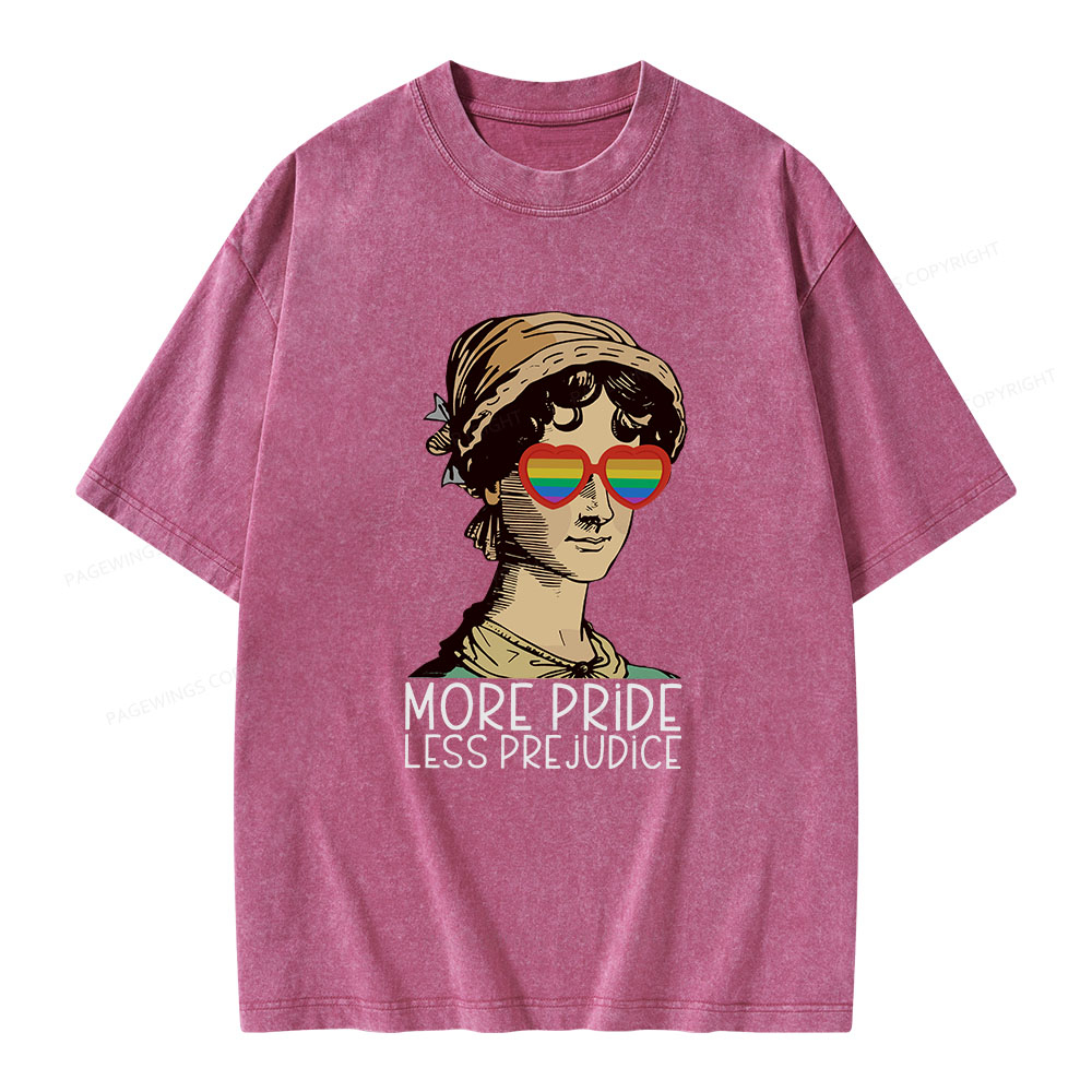 Pagewings More Pride Less Prejudice Book Unisex Washed T-shirt