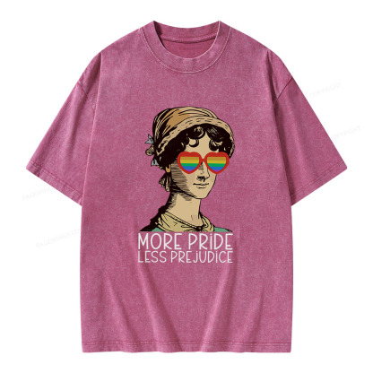Pagewings More Pride Less Prejudice Book Unisex Washed T-shirt