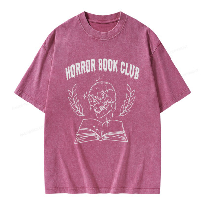 Pagewings Horror Book Club Unisex Washed T-shirt