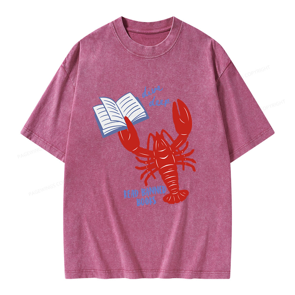 Pagewings Read Banned Books Unisex Washed T-shirt