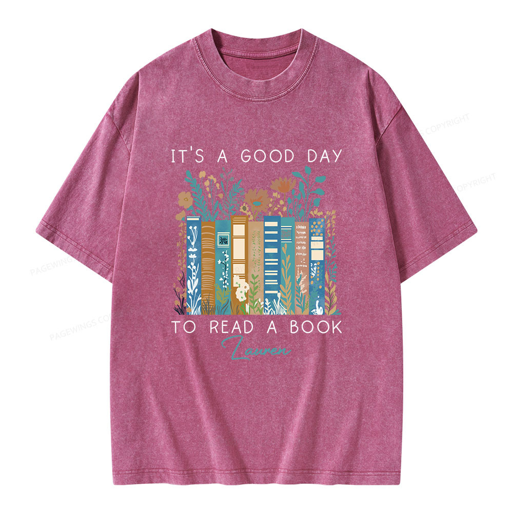 Pagewings It's A Good Day To Read A Book Unisex Washed T-shirt