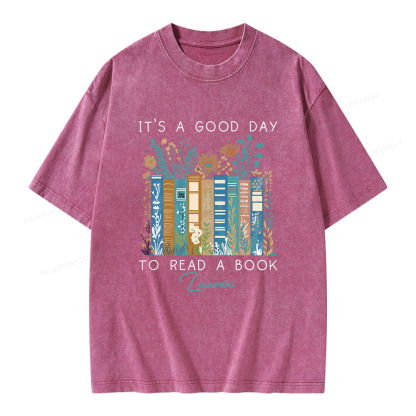 Pagewings It's A Good Day To Read A Book Unisex Washed T-shirt