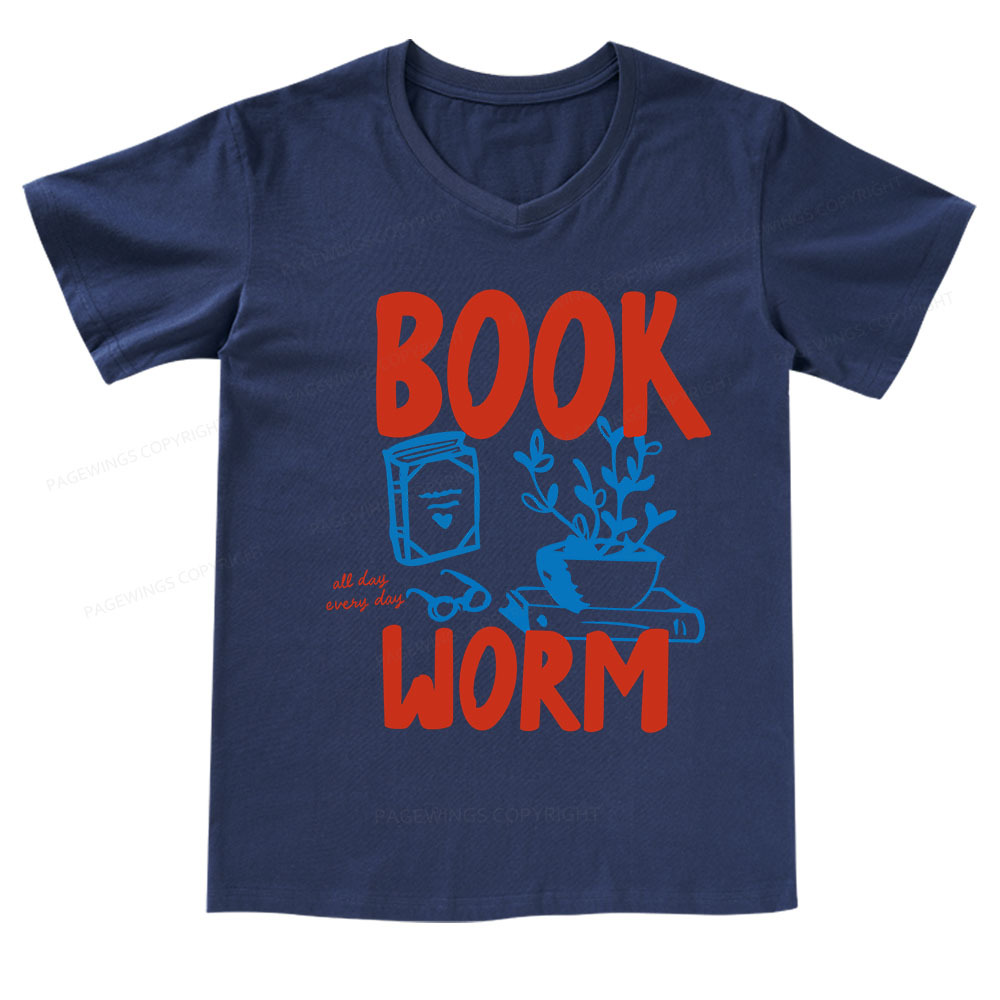 Pagewings Bookworm V-neck T-shirt