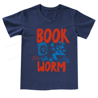 Pagewings Bookworm V-neck T-shirt