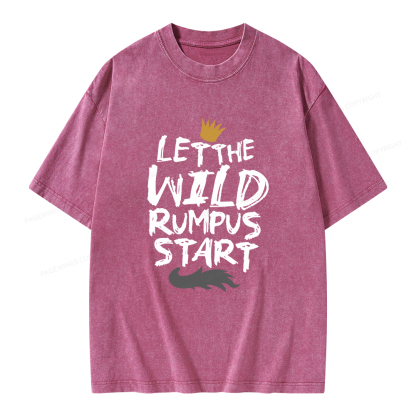 Pagewings Let the Wild Rumpus Start  Unisex Washed T-shirt