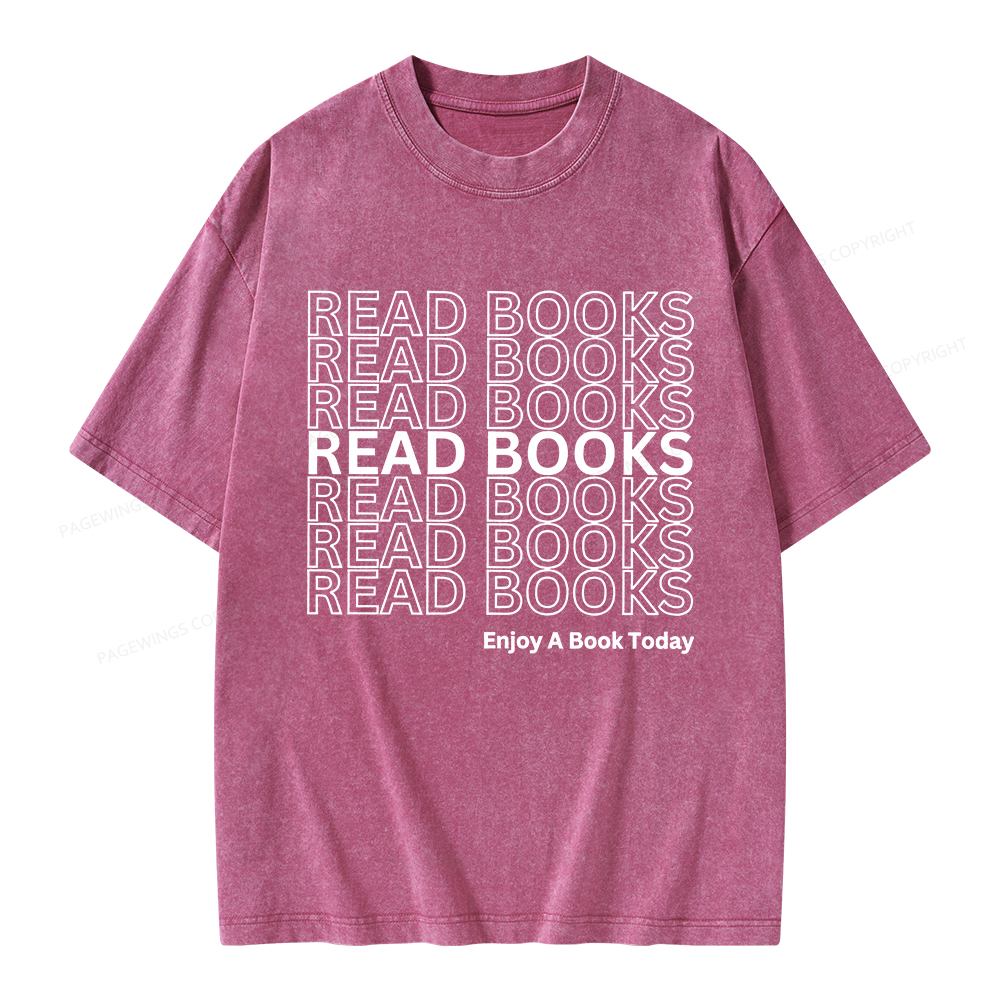 Pagewings Read Books Librarian Unisex Washed T-shirt