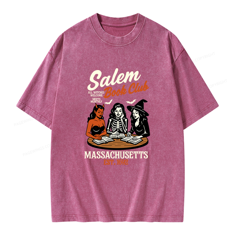 Pagewings Salem Book Club Unisex Washed T-shirt