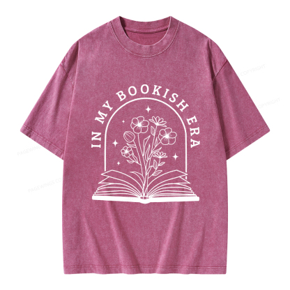 Pagewings In My Bookish Era Books Unisex Washed T-shirt