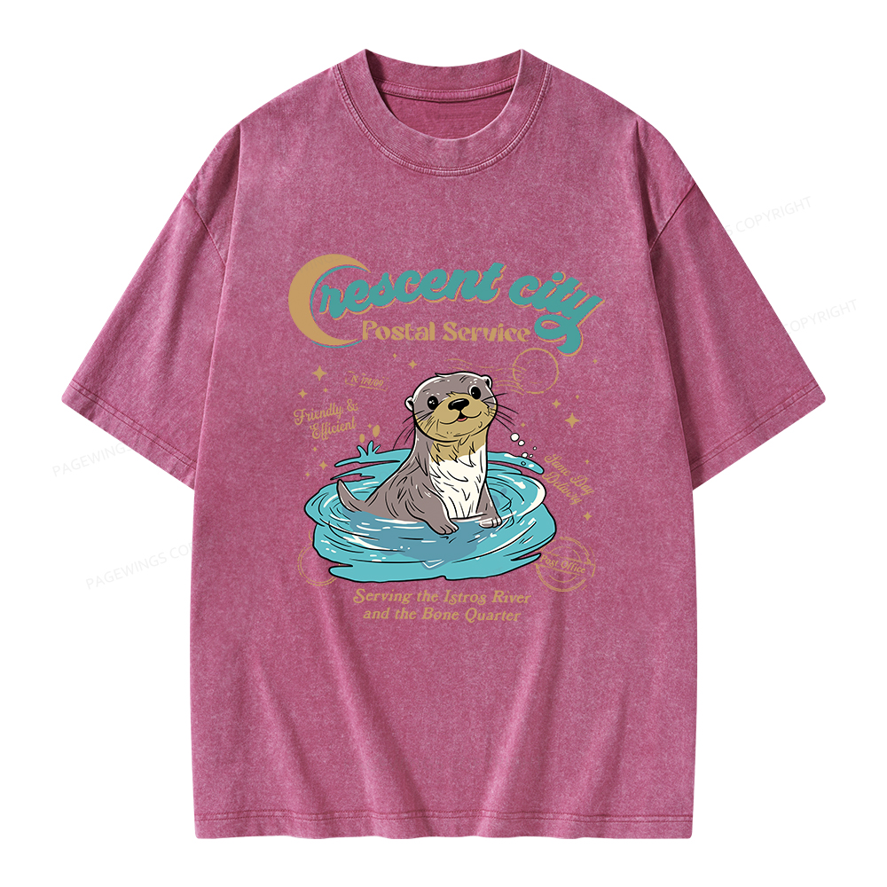 Pagewings Crescent City Postal Service Unisex Washed T-shirt