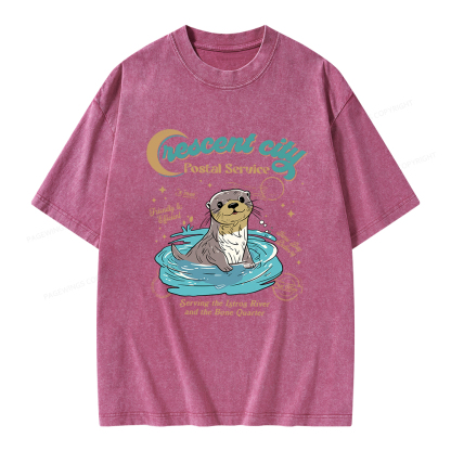 Pagewings Crescent City Postal Service Unisex Washed T-shirt