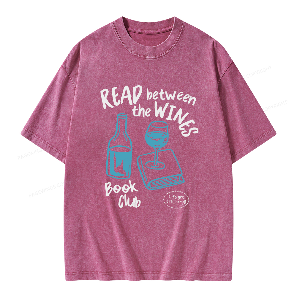Pagewings Wine Lover Book Club Unisex Washed T-shirt