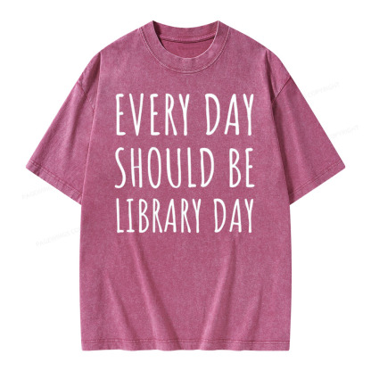 Pagewings Library Day Media Specialist Shirt Library Shirt Unisex Washed T-shirt