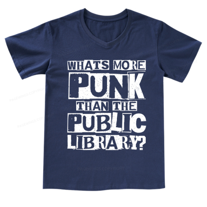 Pagewings What‘s More Punk Than the Public Library V-neck T-shirt