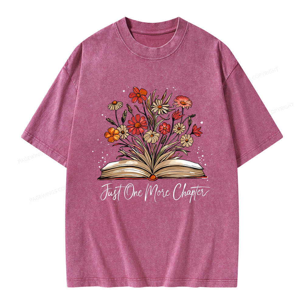 Pagewings Just One More Chapter Bookish Unisex Washed T-shirt