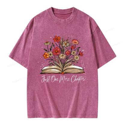 Pagewings Just One More Chapter Bookish Unisex Washed T-shirt