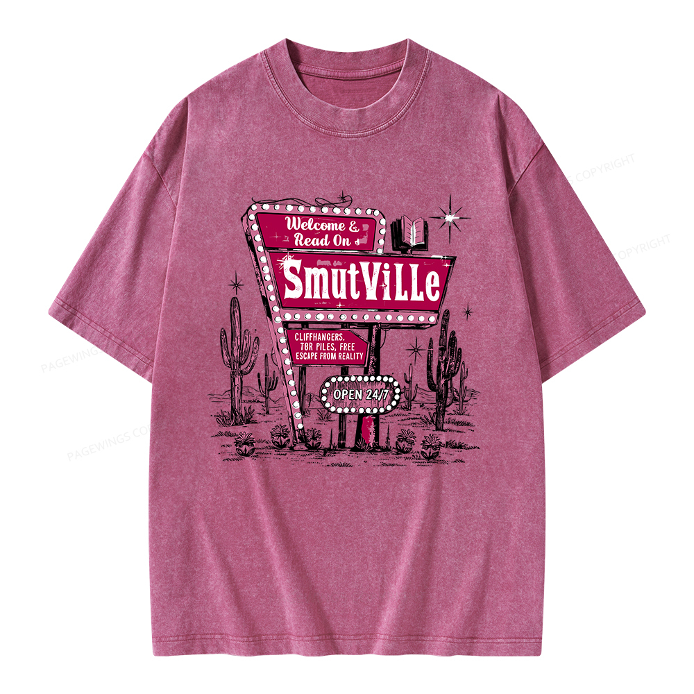 Pagewings Welcome To Smutville Unisex Washed T-shirt