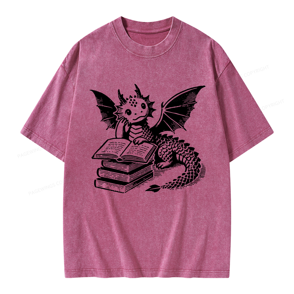 Pagewings I'm Not A Bookworm I'm A Book Dragon Unisex Washed T-shirt