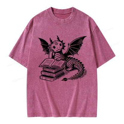 Pagewings I'm Not A Bookworm I'm A Book Dragon Unisex Washed T-shirt