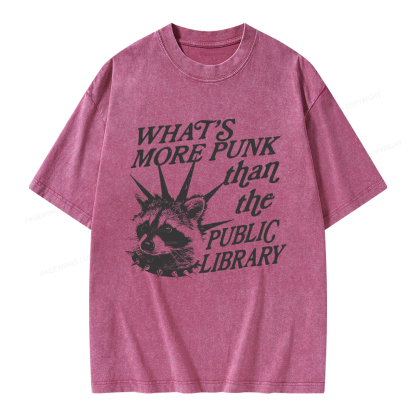 Pagewings What’s More Punk Than The Public Library Unisex Washed T-shirt