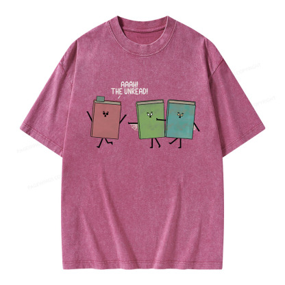 Pagewings Aaah The Unread Unisex Washed T-shirt