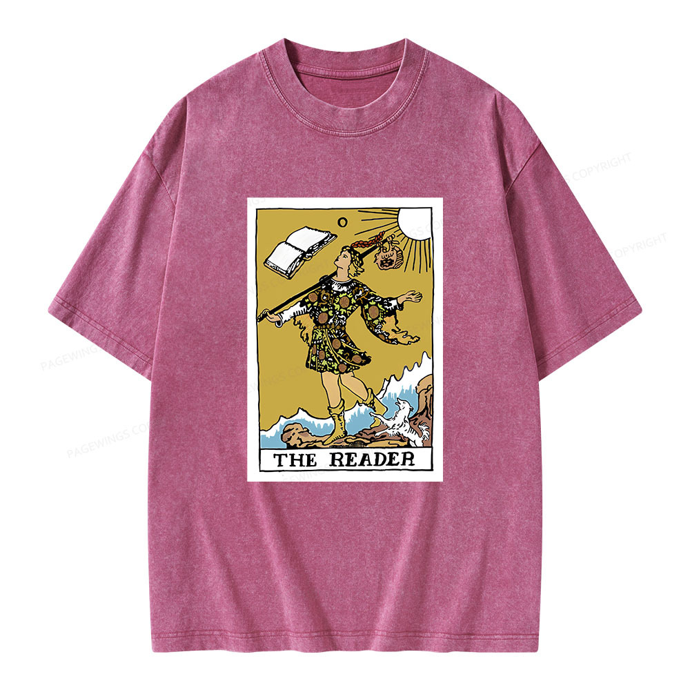 Pagewings Bookish Tarot--The Reader Unisex Washed T-shirt