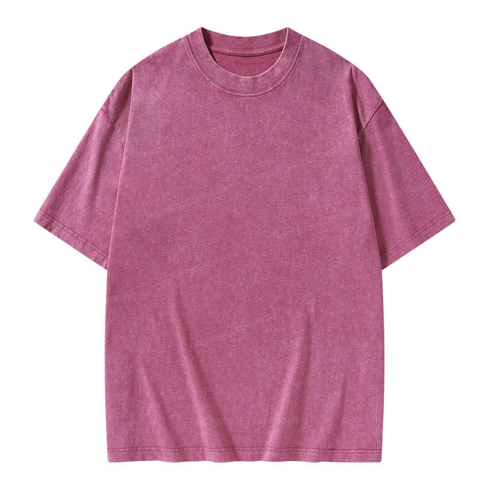 Pagewings Comfortable Solid Color Unisex Washed T-shirt
