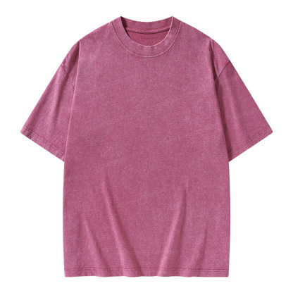 Pagewings Comfortable Solid Color Unisex Washed T-shirt