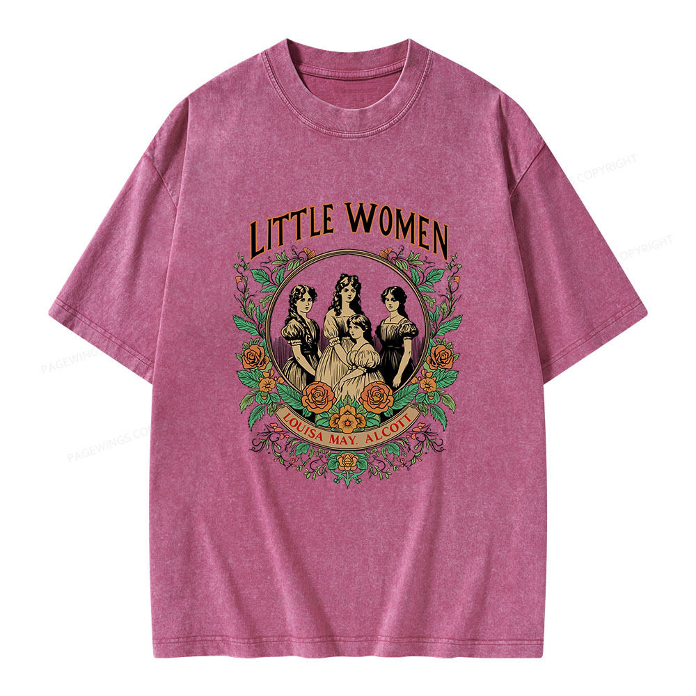 Pagewings Little Women Unisex Washed T-shirt