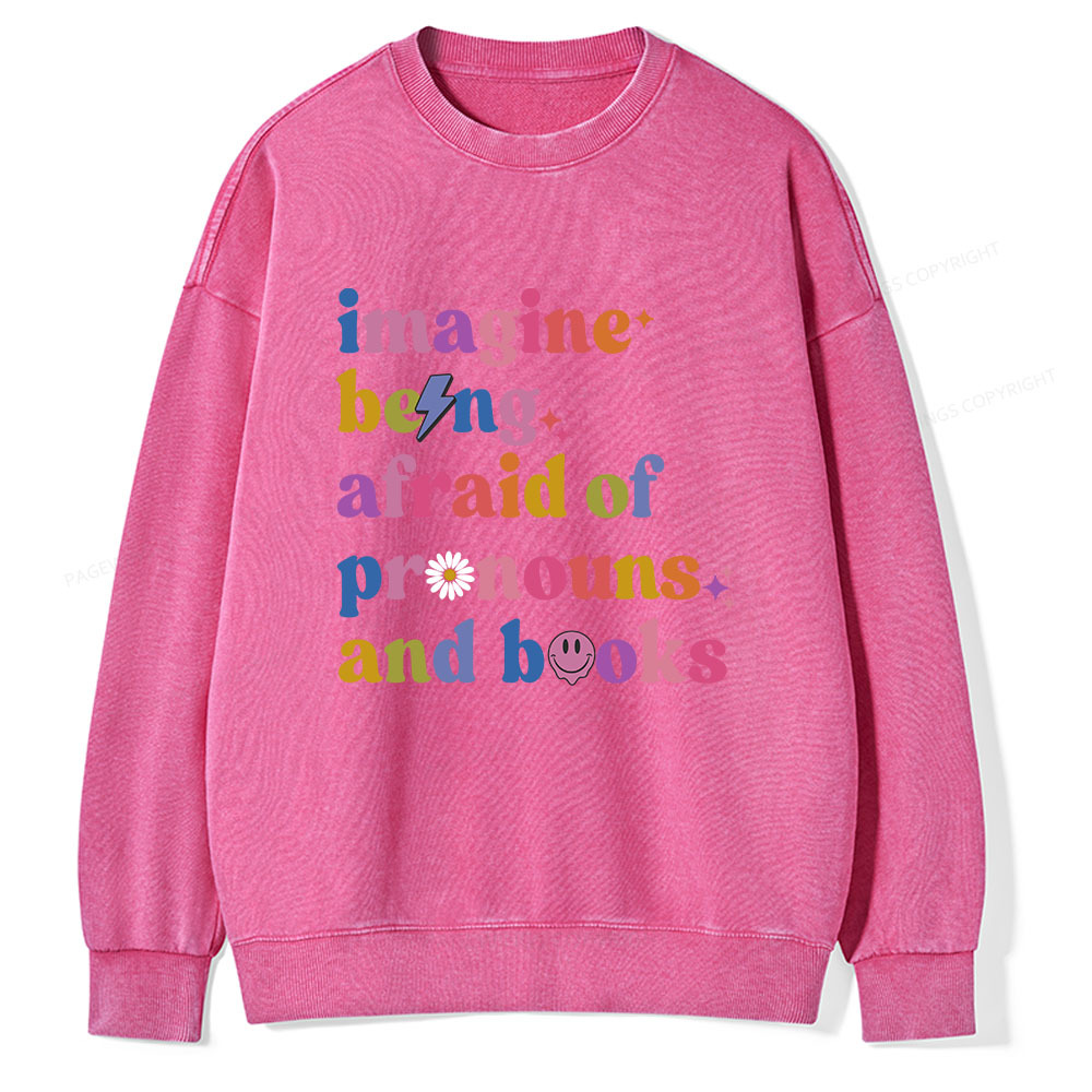 Pagewings Queer Book Club Unisex Washed Sweatshirt