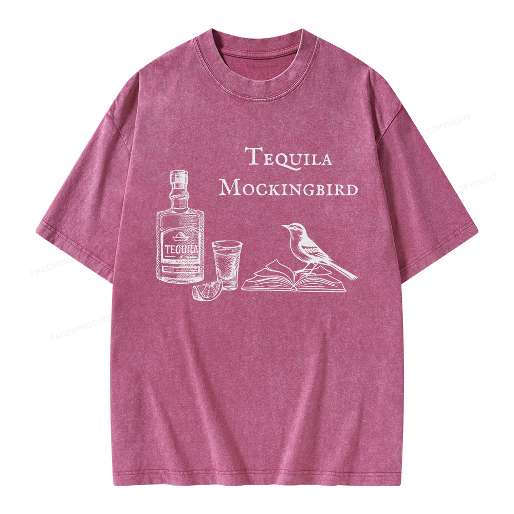 Pagewings Tequila Mockingbird Unisex Washed T-shirt