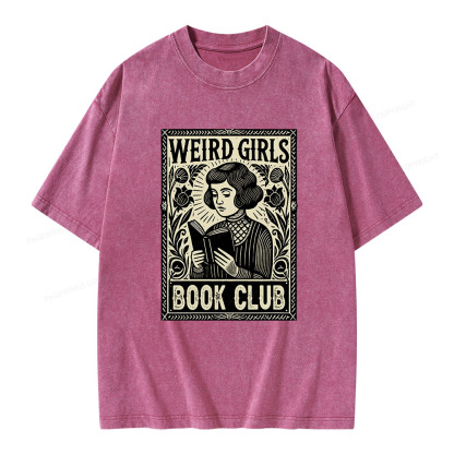 Pagewings Weird Girls Book Club Unisex Washed T-shirt