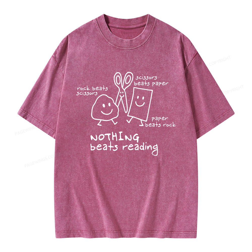Pagewings Nothing Beats Reading Unisex Washed T-shirt